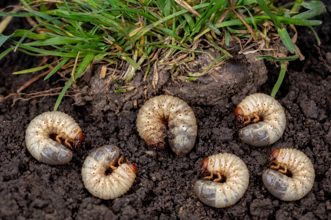 White grub damage in Tampa St. Augustine lawn