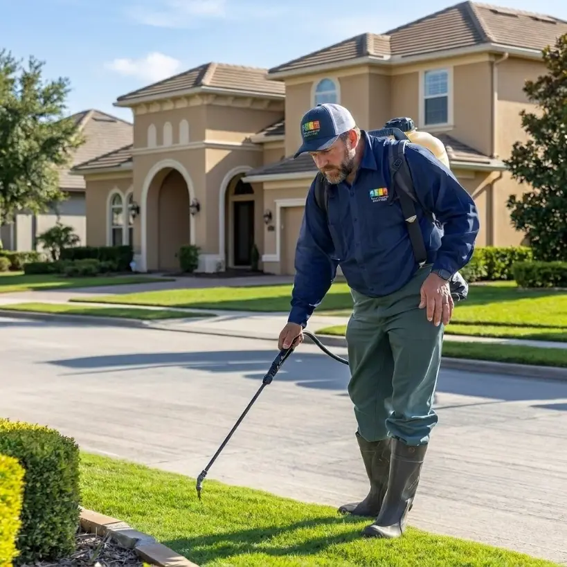 crew treating lawn for weeds